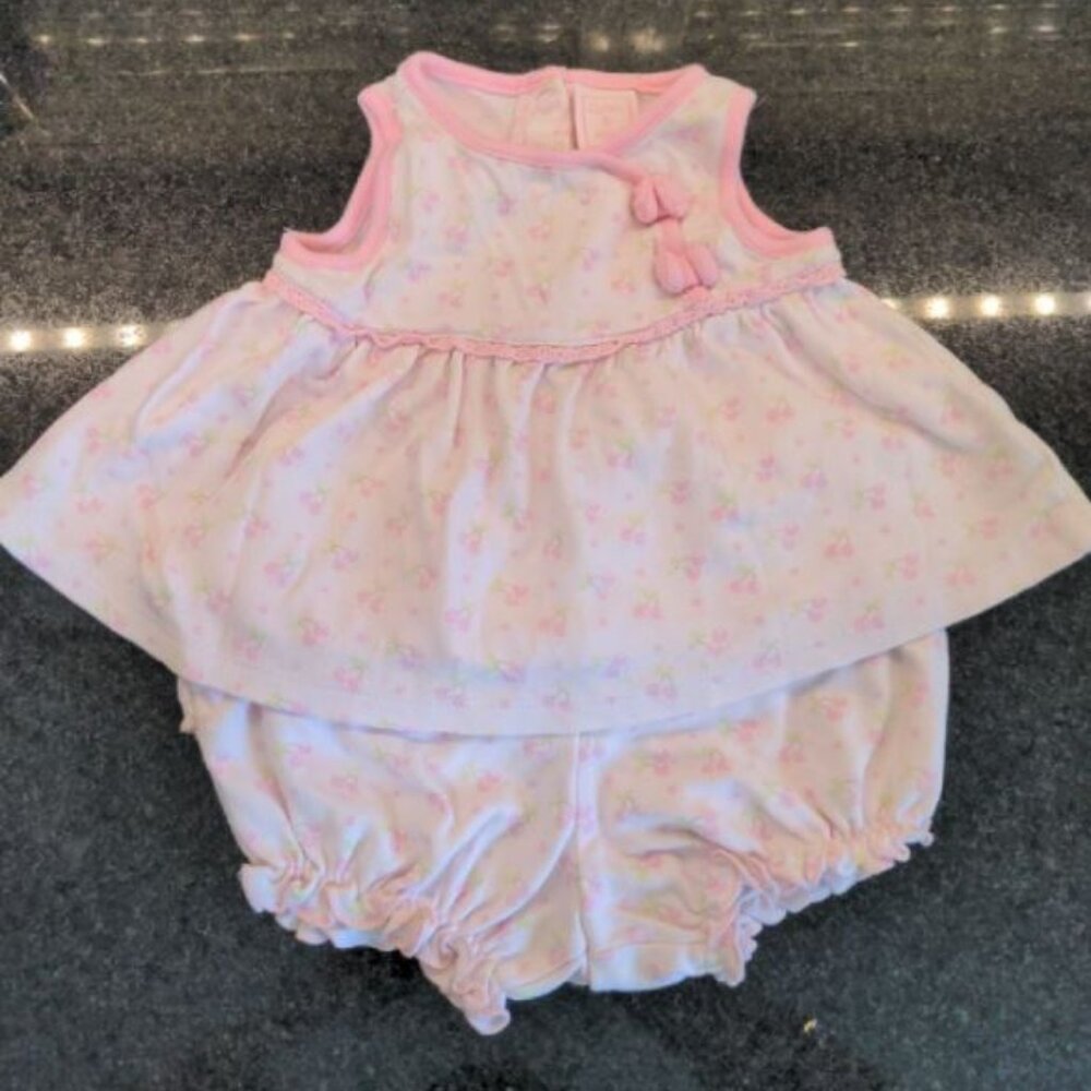 Dylan Abby cherry infant baby girl photos pink bloomers 3-6 months dress SAKURA